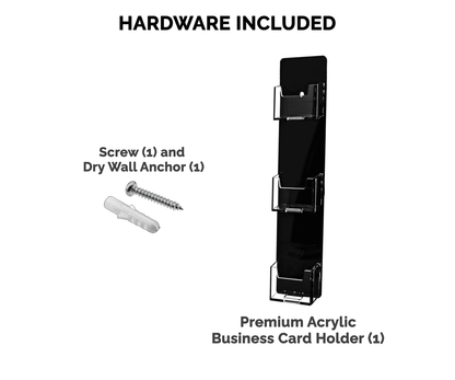 3 Pocket Hanging Vertical Business Card Holder Clear on Black