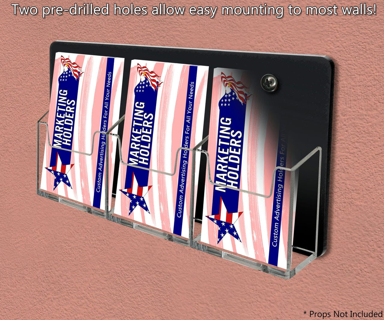 3 Pocket Hanging Vertical Business Card Holder