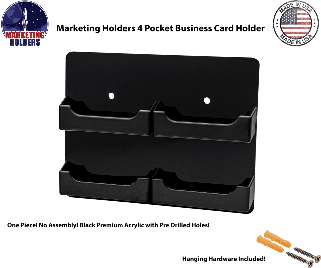 4 Pocket Hanging Business Card Holder