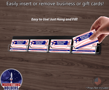 4 Pocket Wall Mount Business Card Holder