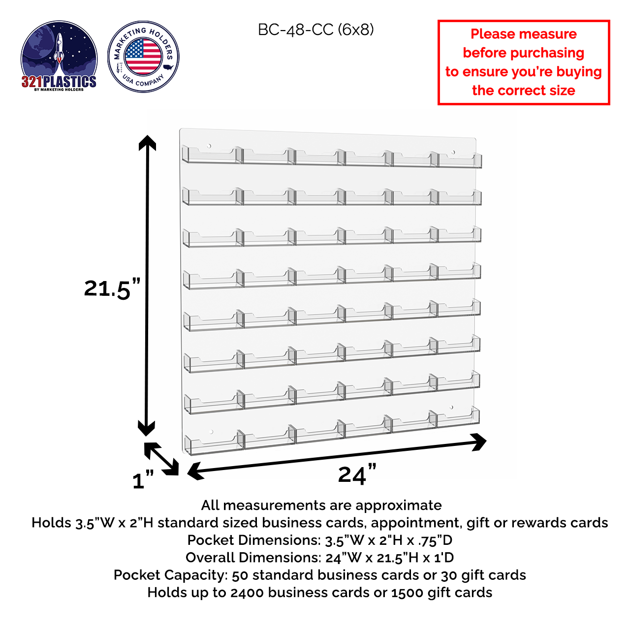 48 Pocket Hanging Business Card Holder