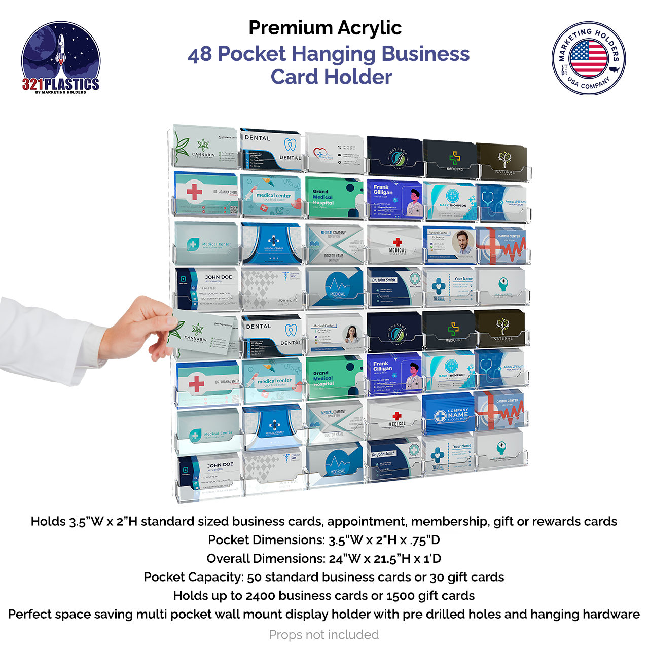 48 Pocket Hanging Business Card Holder