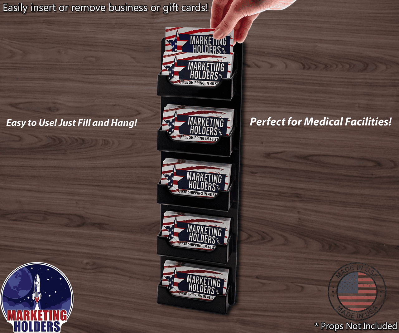 5 Pocket Hanging Business Card Holder