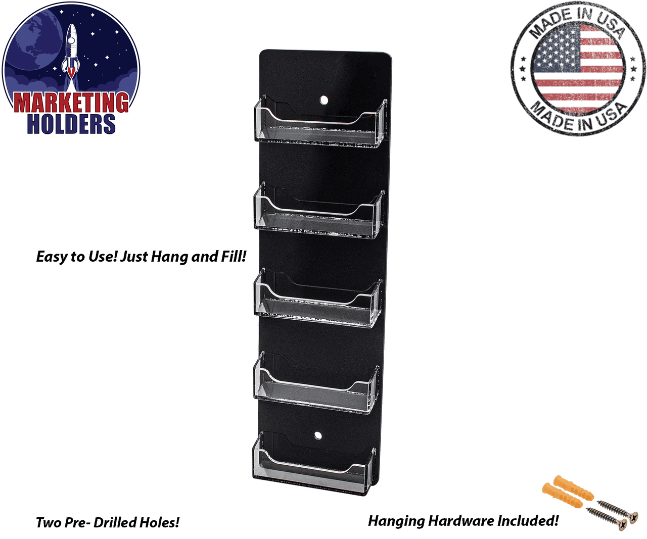 5 Pocket Hanging Business Card Holder