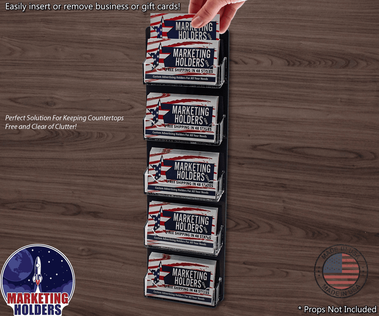 5 Pocket Hanging Business Card Holder