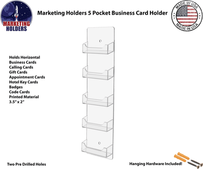 5 Pocket Hanging Business Card Holder