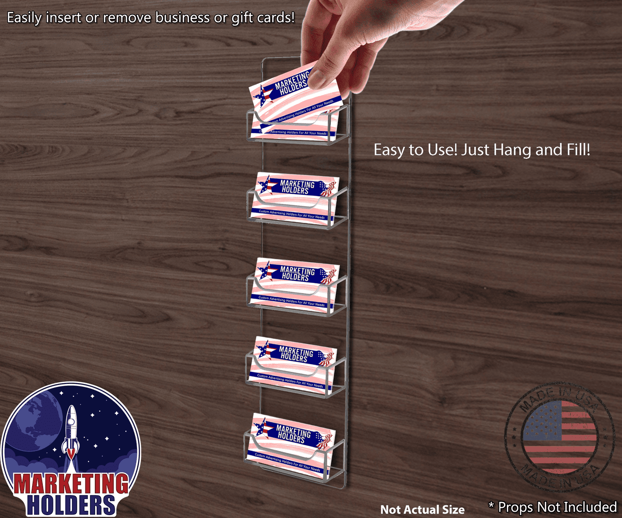 5 Pocket Hanging Business Card Holder