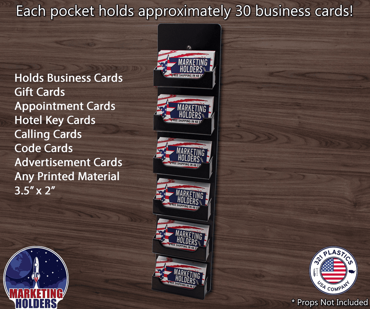 6 Pocket Hanging Business Card Holder