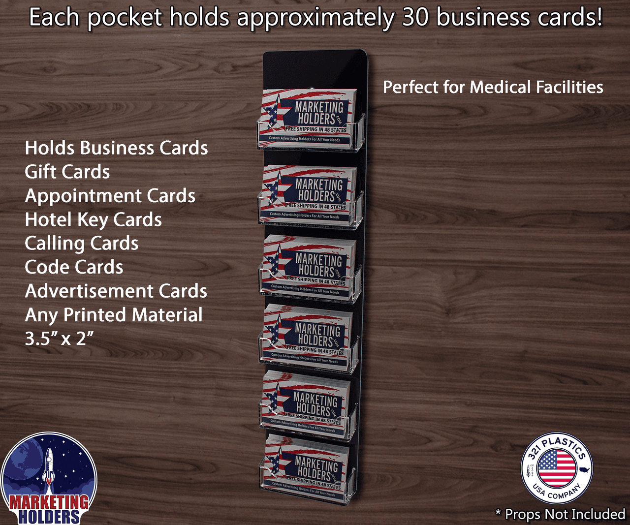 6 Pocket Hanging Business Card Holder