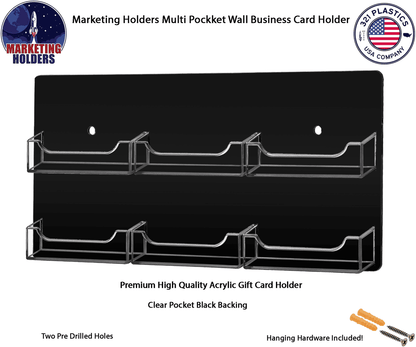 6 Pocket Wall Mount Business Card Holder