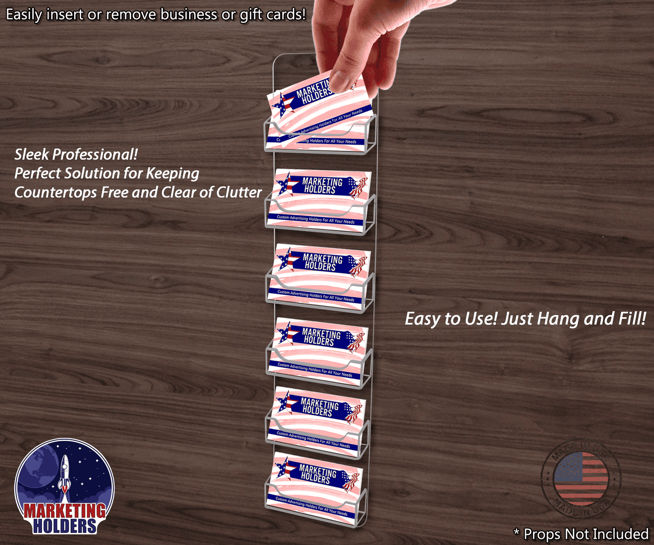 6 Pocket Hanging Business Card Holder