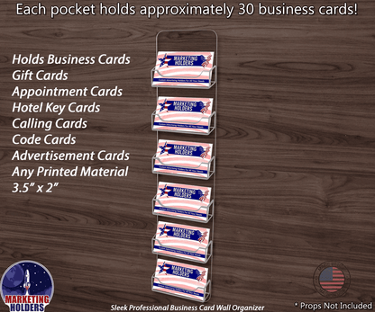 6 Pocket Hanging Business Card Holder