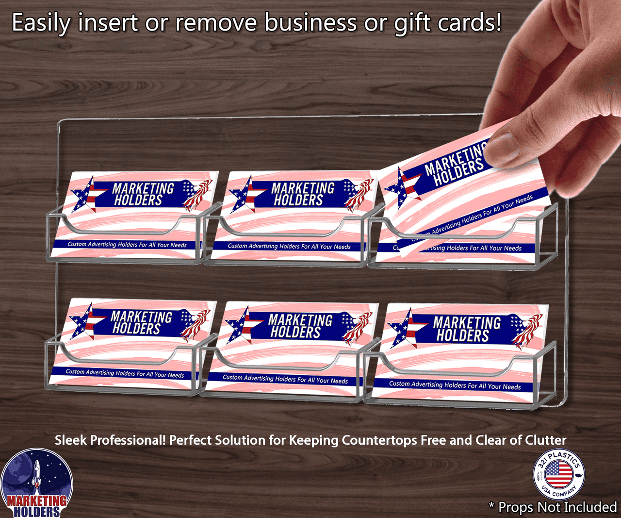 6 Pocket Wall Mount Business Card Holder