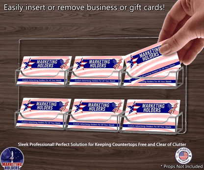 6 Pocket Wall Mount Business Card Holder