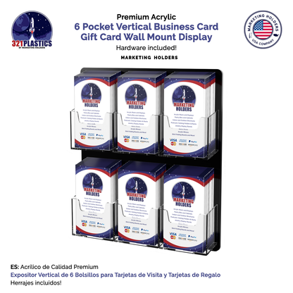 6 Pocket Hanging Vertical Business and Gift Card Holder