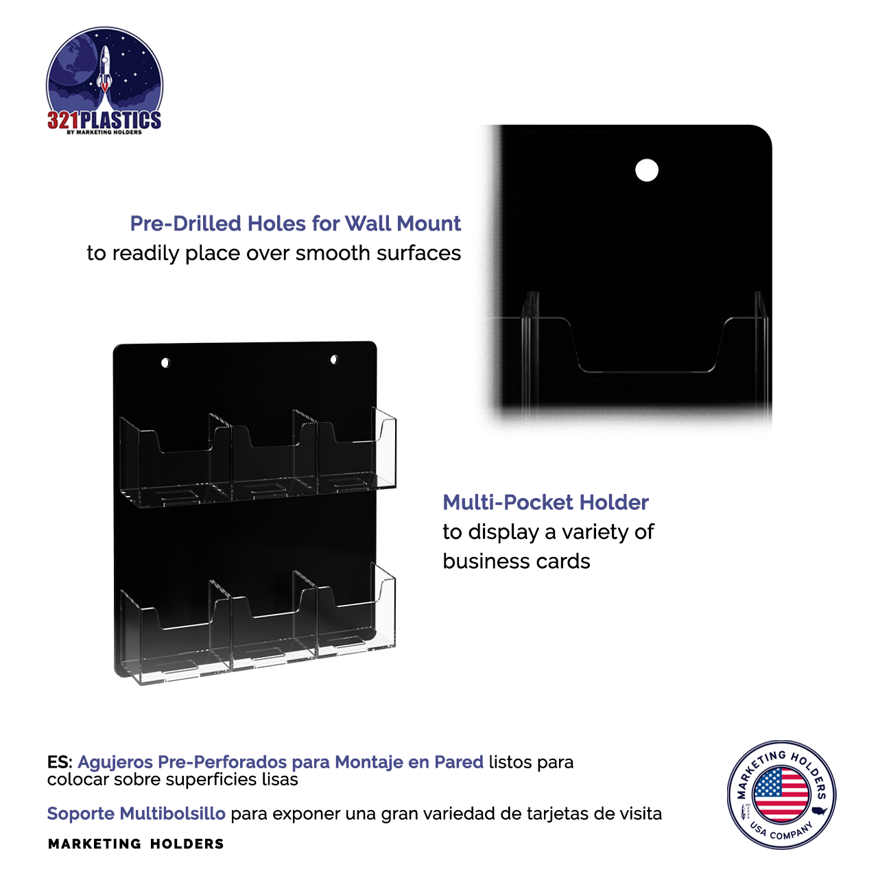 6 Pocket Hanging Vertical Business and Gift Card Holder