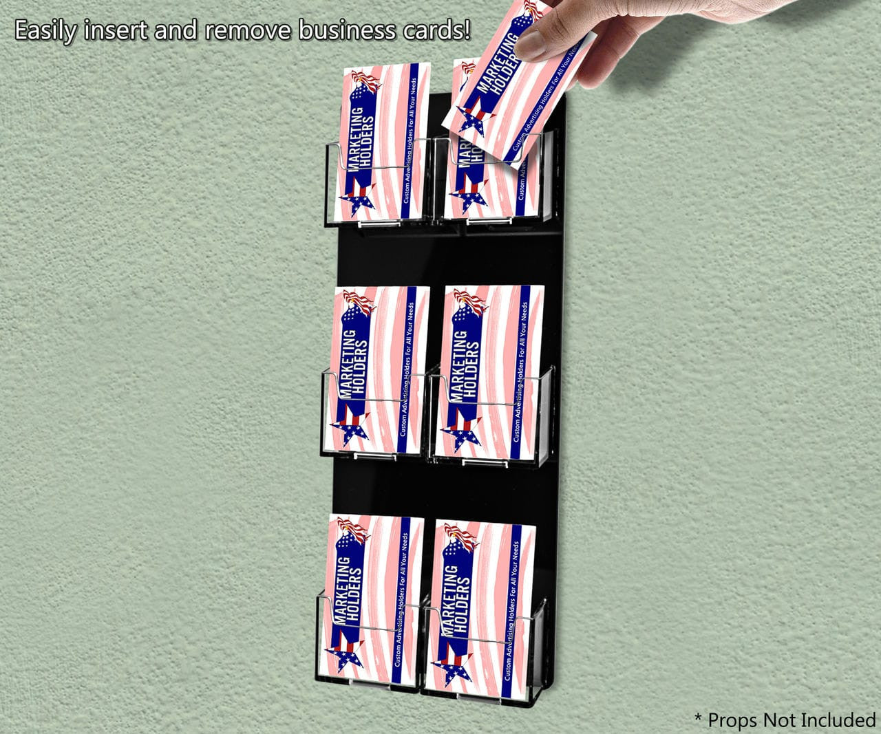 6 Pocket Wall Vertical Business Card Holder