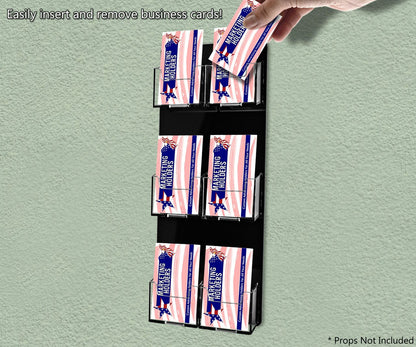 6 Pocket Wall Vertical Business Card Holder