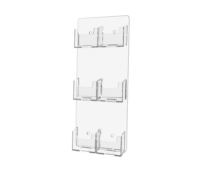 6 Pocket Wall Mount Vertical Business Card Holder