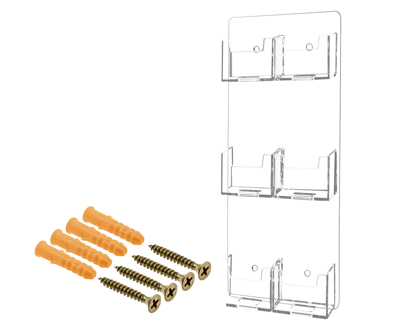 6 Pocket Wall Mount Vertical Business Card Holder