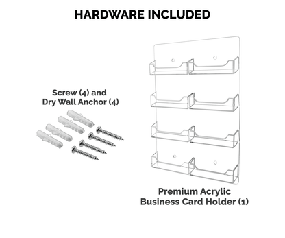 8 Pocket Wall Mount Business Card Holder