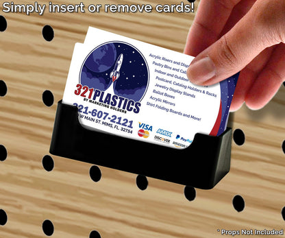 Pegboard Business or Gift Card Holder Black Acrylic