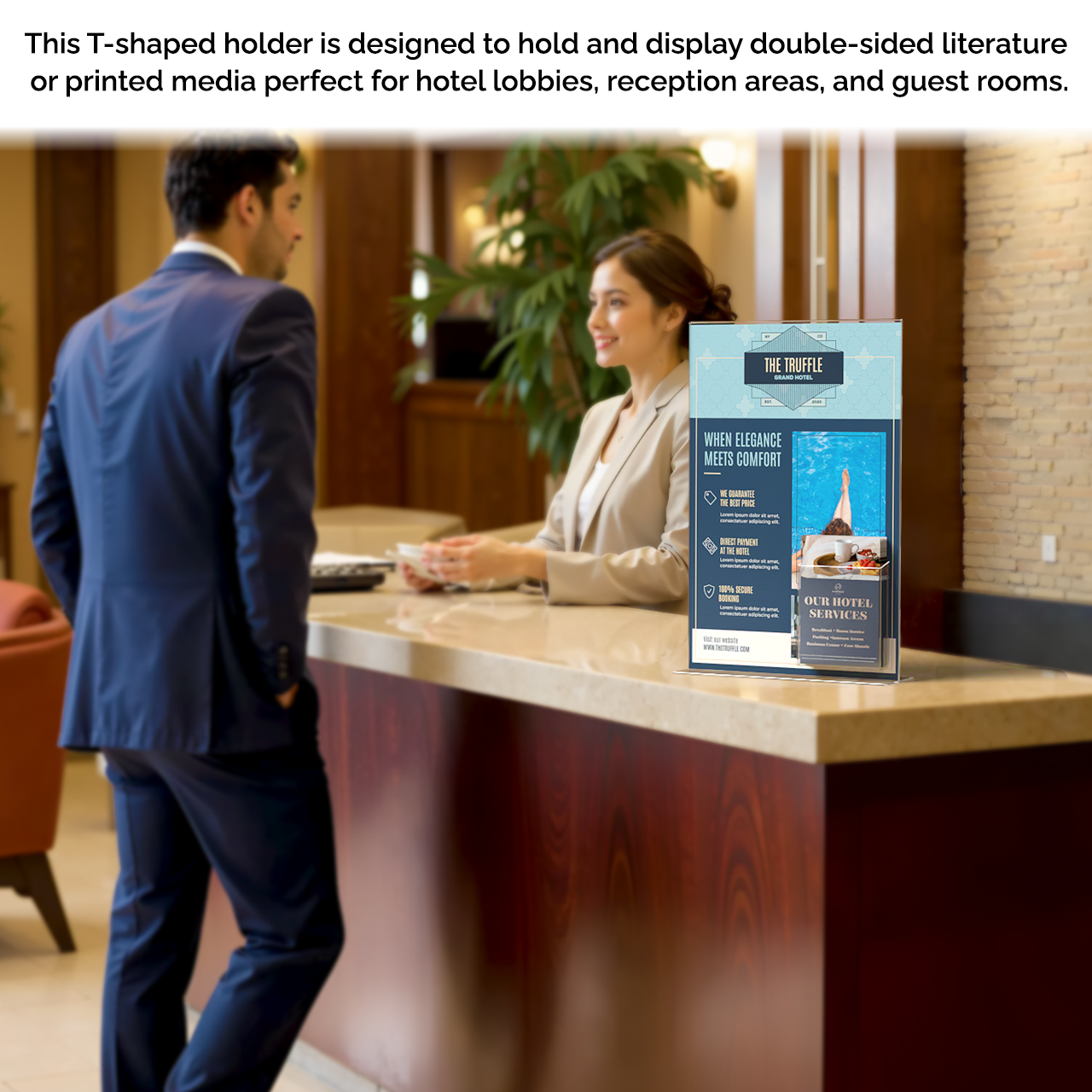 11"W x 17"H Poster Size Sign Frame with Trifold Brochure Slot