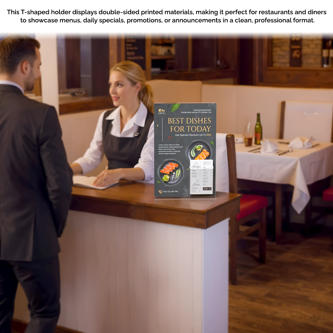 11"W x 17"H Poster Size Sign Frame with Trifold Brochure Slot