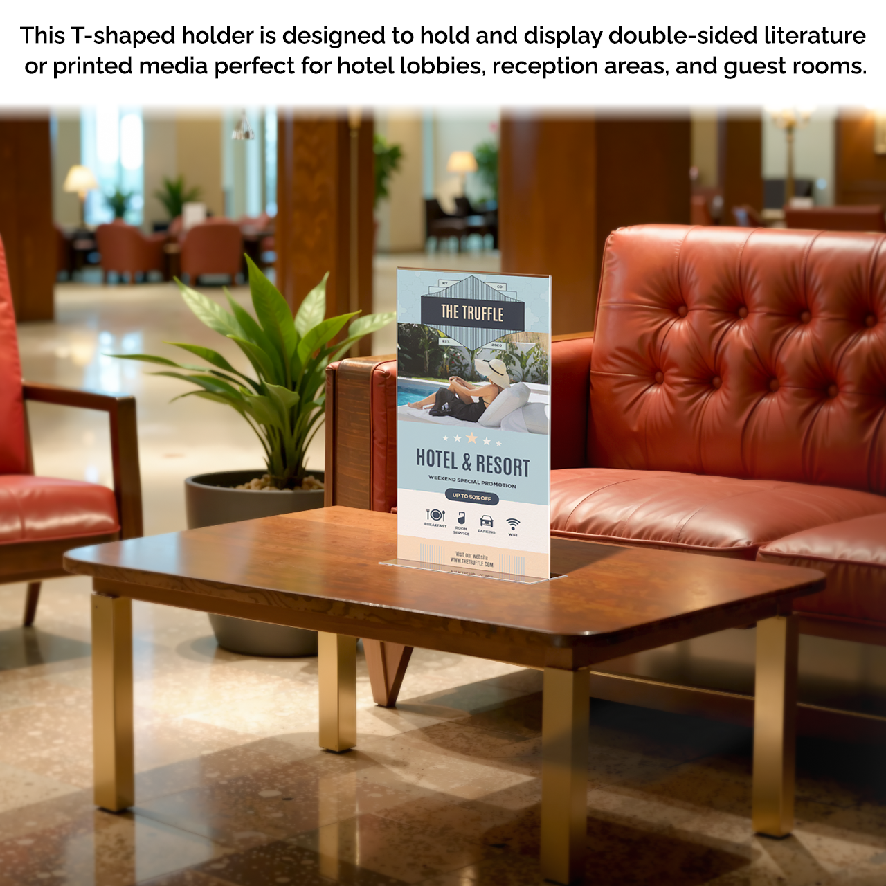 Sign Holder 11"W x 17"H Double Sided Bottom Load Table Tent