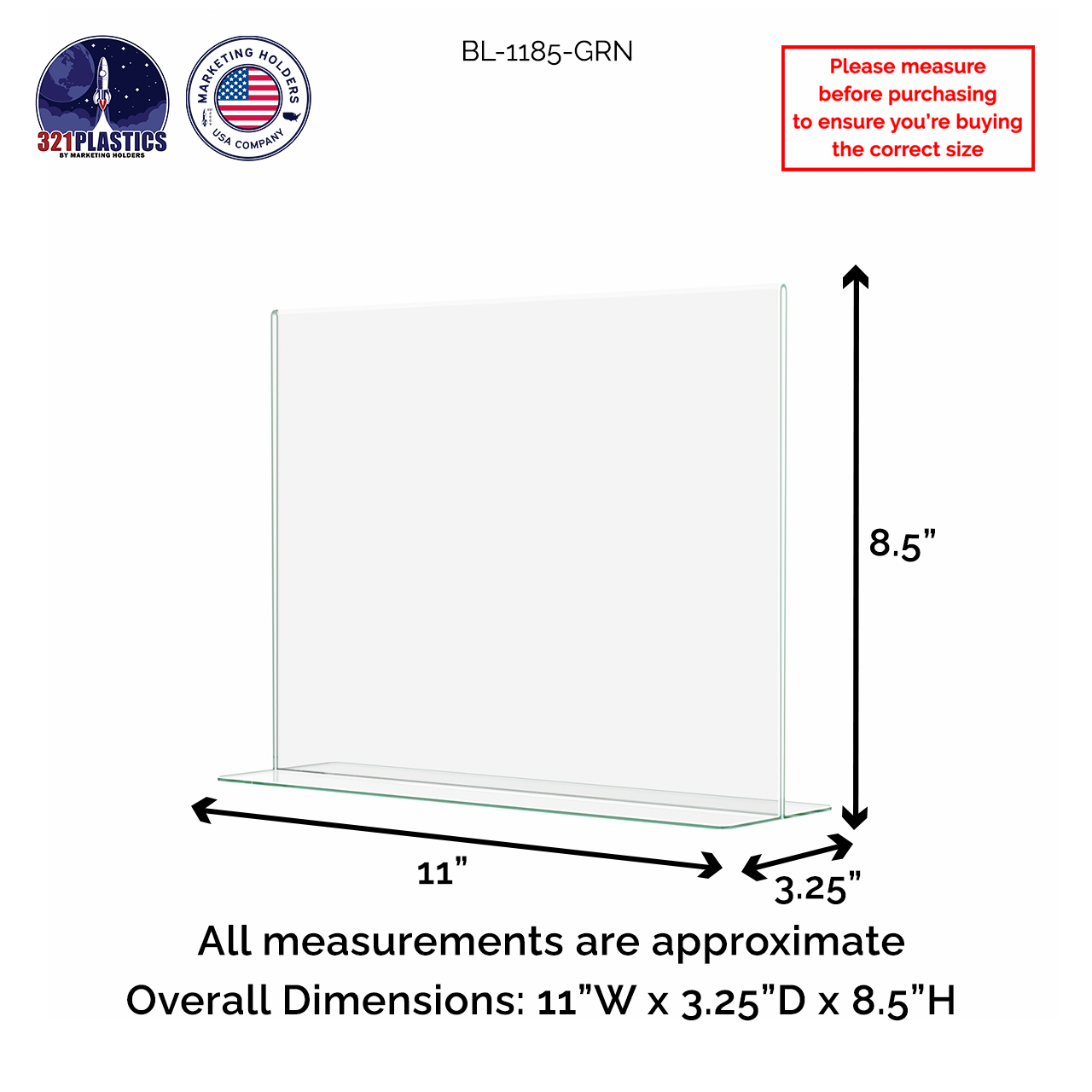 11"W x 8.5"H Award Certificate Display Holder Green Edge Frame