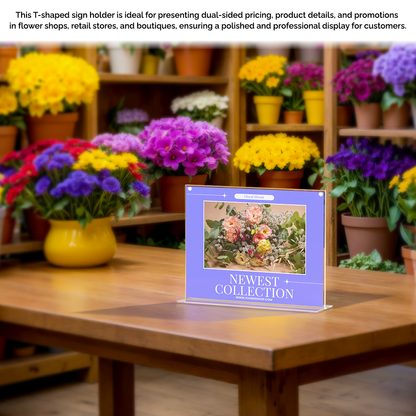 Sign Holder 11"W x 8.5"H Double Sided Bottom Load Table Tent