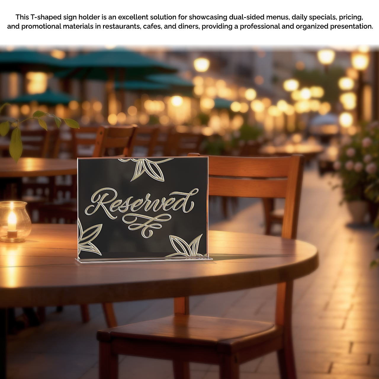 Sign Holder 11"W x 8.5"H Double Sided Bottom Load Table Tent