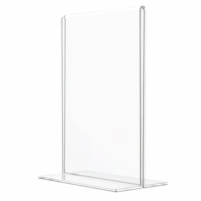 Sign Holder 3.5"W x 5"H Double Sided Bottom Load Table Tent