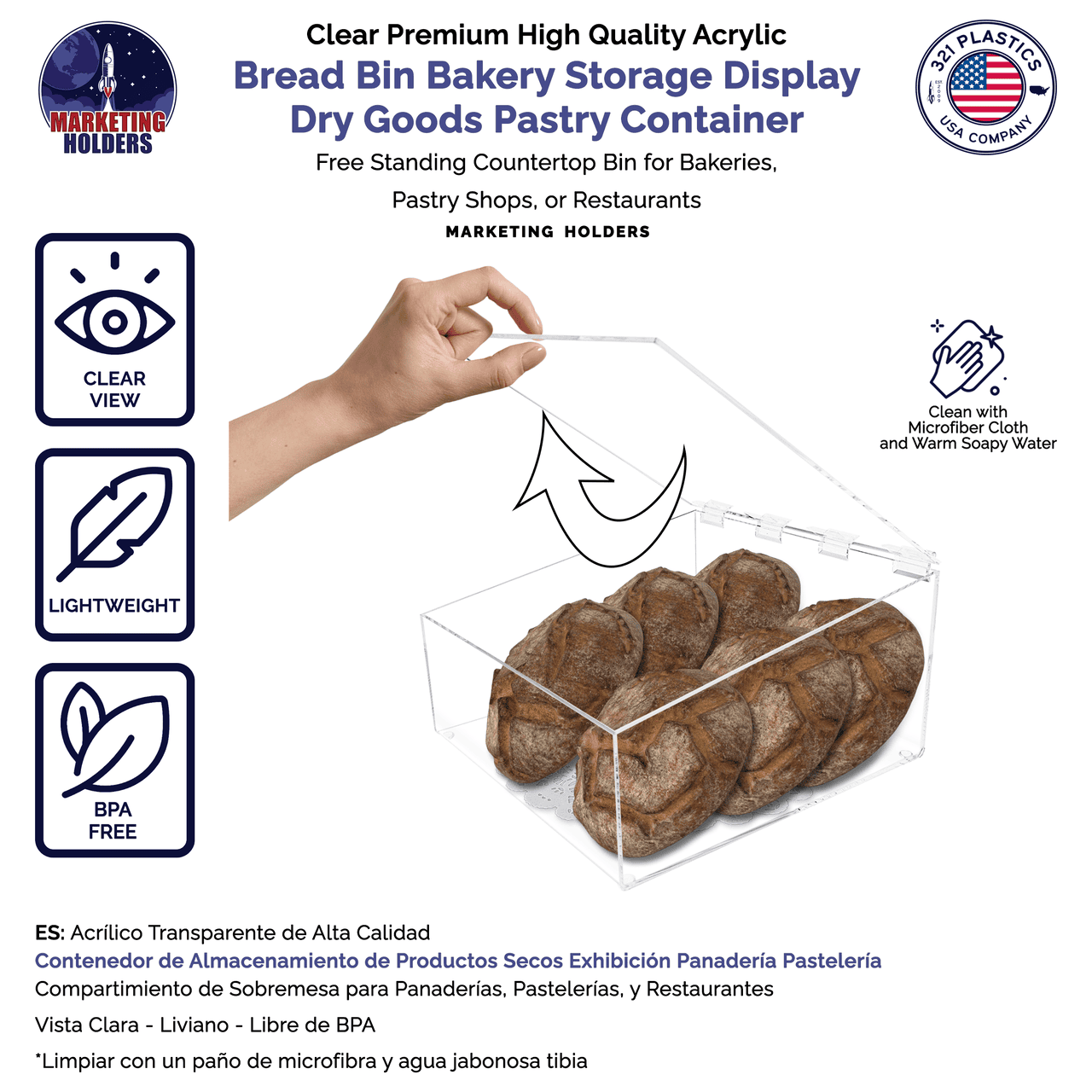 10.25" Baked Goods Bread and Pastries Food Storage