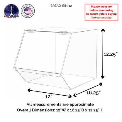 12" Bread and Pastry Storage Bin Clear Acrylic