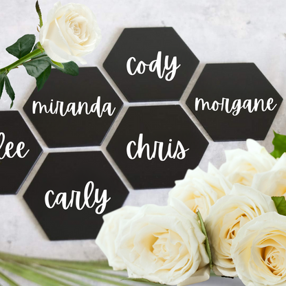 Hexagon Tile 5" Black Acrylic 1/8" Thick Pieces for Crafts