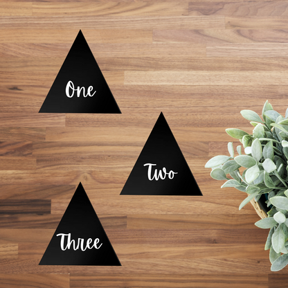 Black Acrylic Triangle Tiles 10 Pack 0.118" Thick