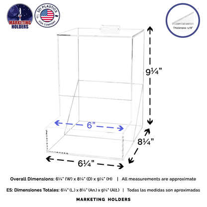 6"W Candy and Mint Food Storage Bin Clear Acrylic