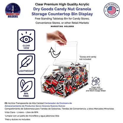 6" Candy and Topping Storage Bin with Scoop Caddy