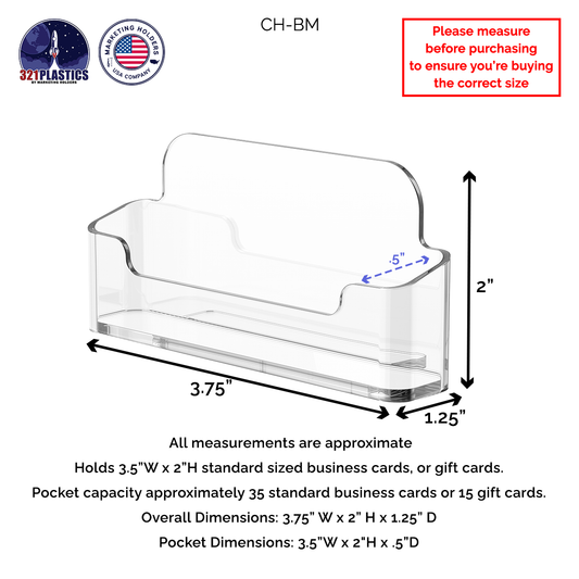 Single Pocket Business Card Holder Acrylic Display Stand