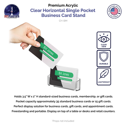 Single Pocket Business Card Holder Acrylic Display Stand