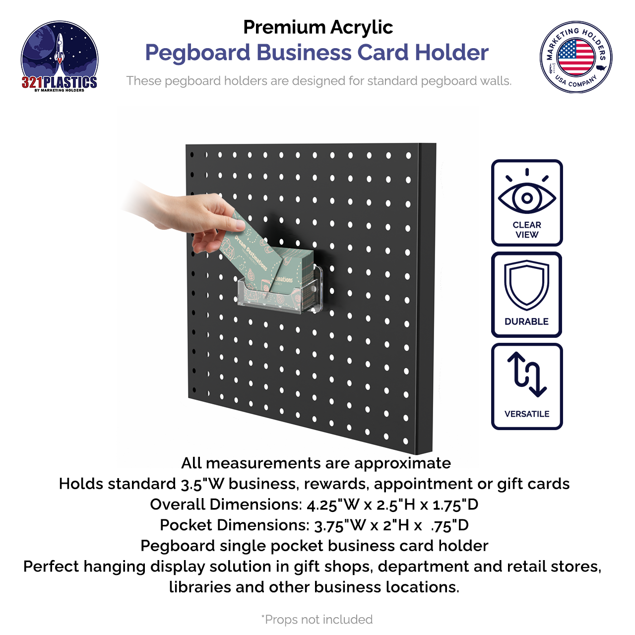 Pegboard Business Card Holder