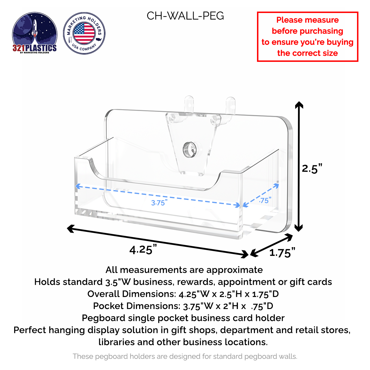 Pegboard Business Card Holder