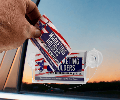 Business Card Holder Window Mount Single Pocket with Suction Cups