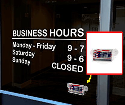 Business Card Holder Window Mount Single Pocket with Suction Cups