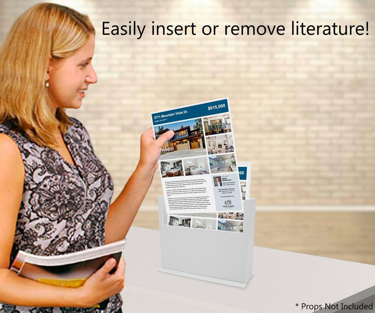 9.5"W Oversized Document Countertop Stand Magazine Display Holder