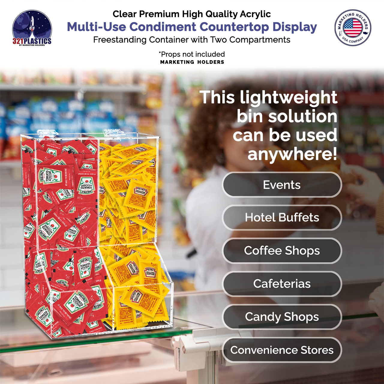 8.5" Condiments and Wrapped Candy Food Storage Bin