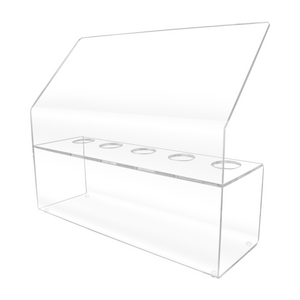 5 Slot Ice Cream Cone Dessert Holder With Slanted Sneeze Guard