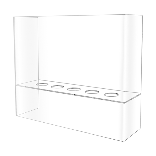 Ice Cream Cone Display Holder 5 Slot With Clear Sanitary Shield