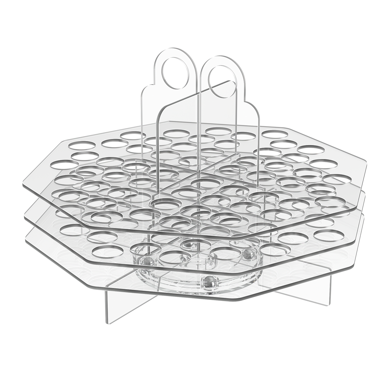 Rotating 56 Slot Cosmetic Organizer Clear Acrylic Display